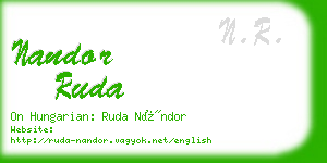 nandor ruda business card